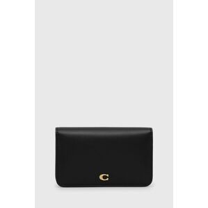 Kožená peněženka Coach dámská, černá barva