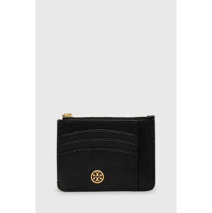 Kožená peněženka Tory Burch dámská, černá barva