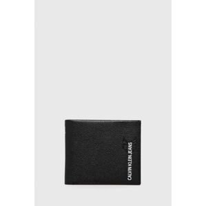 Kožená peněženka Calvin Klein Jeans pánská, černá barva