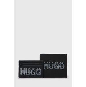 Peněženka a obal karty Hugo pánská, černá barva