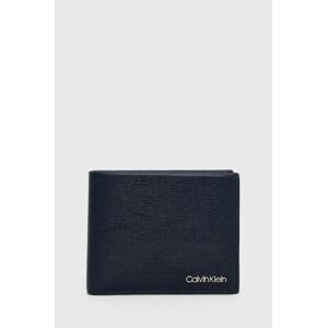 Kožená peněženka Calvin Klein pánská, tmavomodrá barva