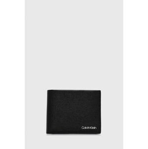 Kožená peněženka + klíčenka Calvin Klein pánská, černá barva