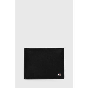 Kožená peněženka + klíčenka Tommy Hilfiger pánská, černá barva