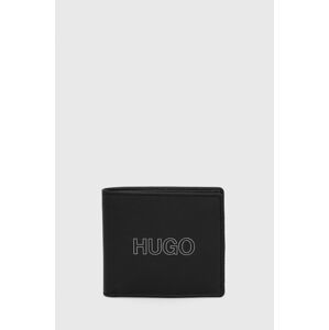 Kožená peněženka Hugo pánská, černá barva