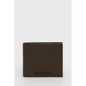 Kožená peněženka Emporio Armani pánská, hnědá barva