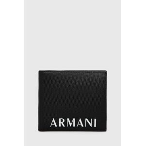 Kožená peněženka Armani Exchange pánská, černá barva