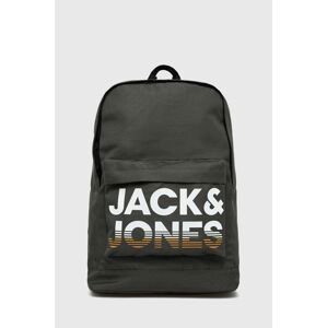 Batoh Jack & Jones pánský, šedá barva, velký, s potiskem