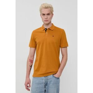 Bavlněné polo tričko Tom Tailor oranžová barva, hladké
