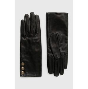 Kožené rukavice Marciano Guess dámské, černá barva