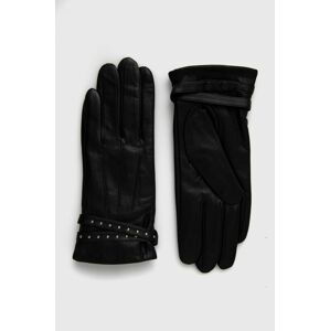Kožené rukavice Morgan dámské, černá barva