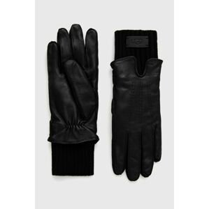 Kožené rukavice UGG dámské, černá barva