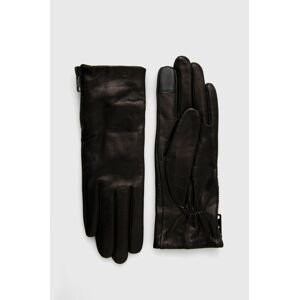 Kožené rukavice AllSaints dámské, černá barva
