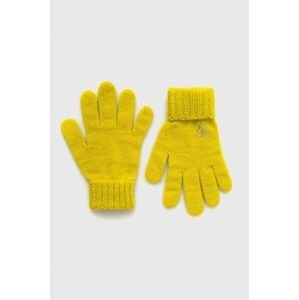 Dětské rukavice United Colors of Benetton žlutá barva
