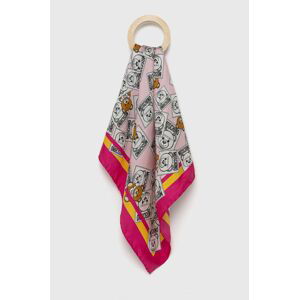 Šátek Moschino dámský, růžová barva, vzorovaný