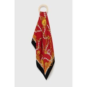 Šátek Moschino dámský, červená barva, vzorovaný
