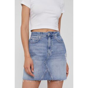 Džínová sukně Calvin Klein Jeans mini, jednoduchá