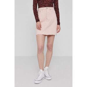 Džínová sukně Levi's růžová barva, mini, jednoduchá