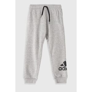 Dětské kalhoty adidas GN4016 šedá barva, s potiskem