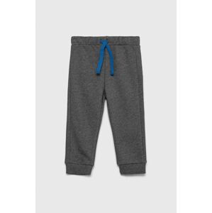 Dětské kalhoty United Colors of Benetton šedá barva, hladké