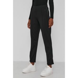 Kalhoty Calvin Klein dámské, černá barva, jednoduché, medium waist