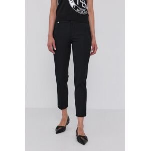 Kalhoty Lauren Ralph Lauren dámské, černá barva, jednoduché, medium waist