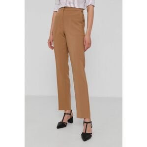 Kalhoty Tommy Hilfiger dámské, hnědá barva, přiléhavé, high waist