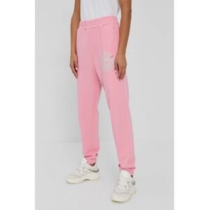 Kalhoty Pinko dámské, růžová barva,