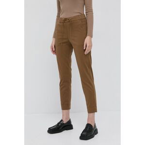 Kalhoty Max Mara Leisure dámské, hnědá barva, jogger, high waist