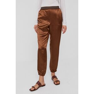 Kalhoty Max Mara Leisure dámské, hnědá barva, jogger, high waist