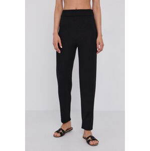 Kalhoty Max Mara Leisure dámské, černá barva, jednoduché, high waist