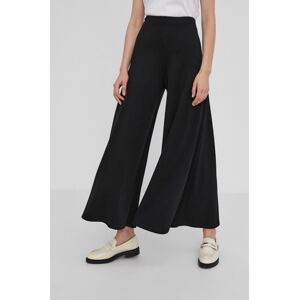 Kalhoty Max Mara Leisure dámské, černá barva, široké, high waist