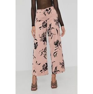 Kalhoty MAX&Co. dámské, růžová barva, střih culottes, high waist