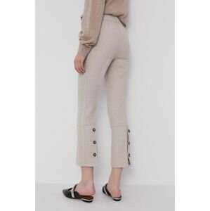 Kalhoty Tory Burch dámské, průhledná barva, jednoduché, high waist