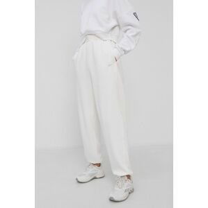 Kalhoty Reebok GU5806 dámské, krémová barva, hladké