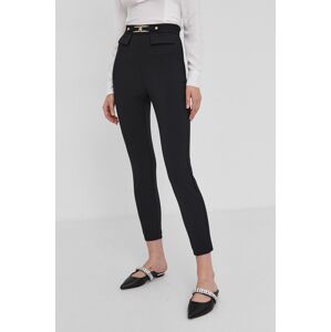 Kalhoty Elisabetta Franchi dámské, černá barva, střih chinos, high waist