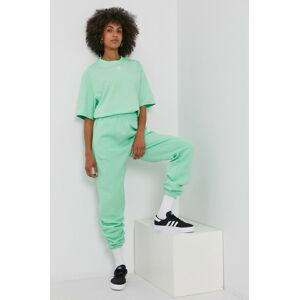 Kalhoty adidas Originals H06633 dámské, zelená barva, hladké