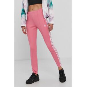 Kalhoty adidas Originals H34581 dámské, růžová barva, s aplikací
