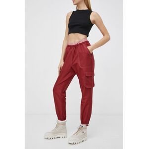 Kalhoty Reebok Classic HD4769 dámské, vínová barva, jogger, medium waist