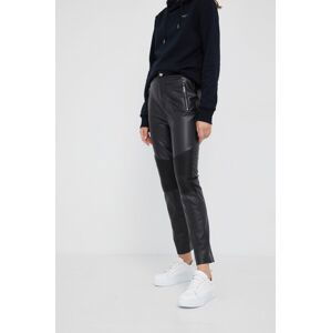 Kalhoty Pepe Jeans dámské, černá barva, přiléhavé, high waist