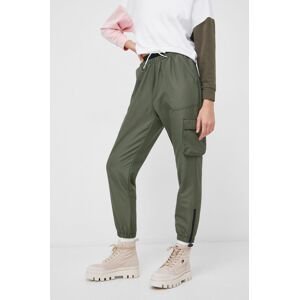 Kalhoty Reebok Classic dámské, zelená barva, jogger, medium waist