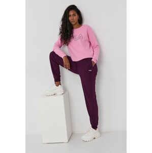 Kalhoty Fila dámské, fialová barva, hladké