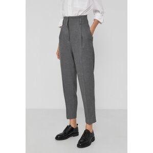 Kalhoty Sisley dámské, šedá barva, střih cargo, high waist