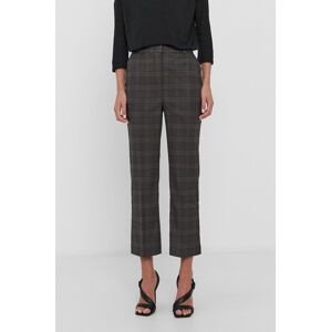 Kalhoty Sisley dámské, šedá barva, jednoduché, high waist