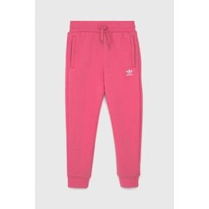 Dětské kalhoty adidas Originals růžová barva, hladké