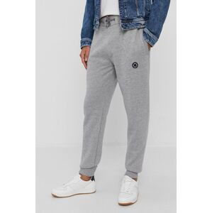 Kalhoty Pepe Jeans Aaron pánské, šedá barva, hladké