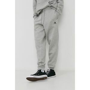 Kalhoty Converse pánské, šedá barva, melanžové