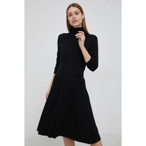 Šaty Calvin Klein černá barva, mini, áčkové