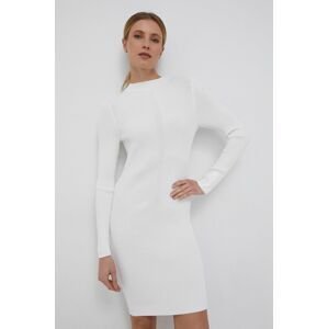 Šaty Calvin Klein bílá barva, mini, přiléhavé