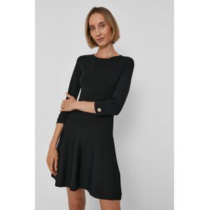 Šaty Armani Exchange černá barva, mini, áčkové
