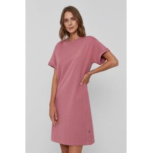Šaty Armani Exchange růžová barva, mini, jednoduché